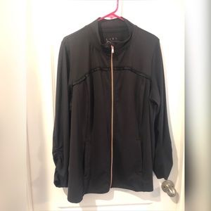 Zip active jacket. Black with gold zipper.